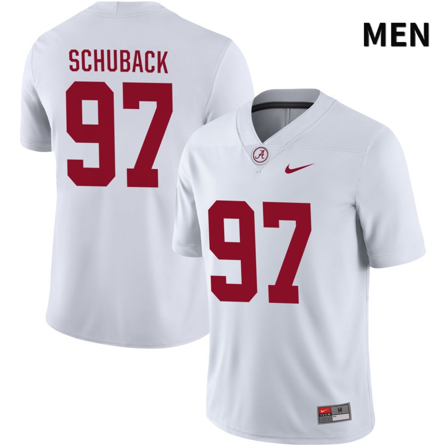 Alabama Crimson Tide Men's Reid Schuback #97 NIL White 2022 NCAA Authentic Stitched College Football Jersey BF16K73GN